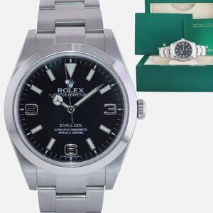 Rolex Arabic Black Steel 39mm Men's  Watch
